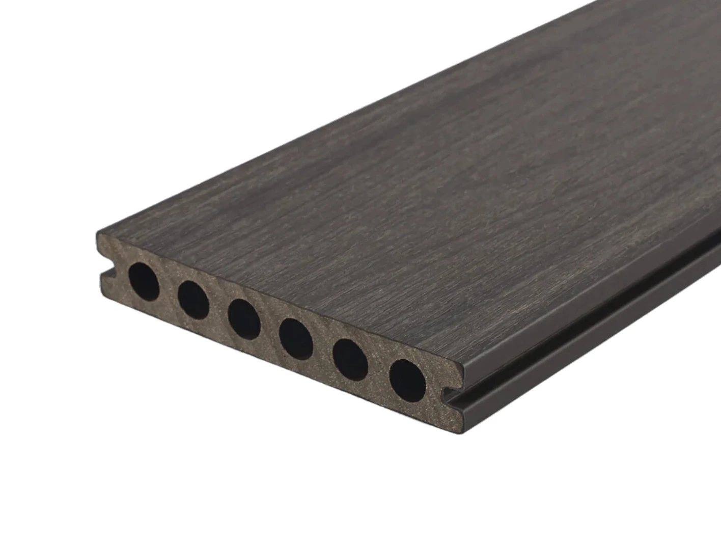 Composiet Vlonderplank Ronde Kamer 2.3 x 13.8 cm (23 x 138 mm) Multigrey Dark - Lengte 300 cm - Afbeelding 1